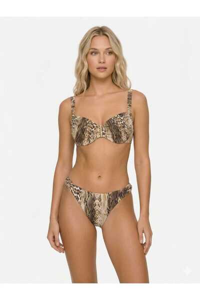 sun and moon Underwire Snake Print Bikini Set