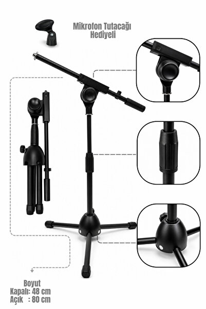 YANKI MS-18K Kürsü Mikrofon Standı Metal Tripod Sehpa