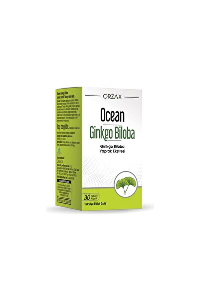 Orzax Ocean Ginkgo Biloba Takviye Edici Gıda 30 Bitkisel Kapsül