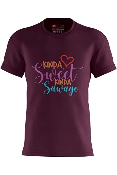 not Women's Printed Design T-Shirt(KINDA SWEET KINDA SAWAGE)| Round Neck Regular Fit T-shirt