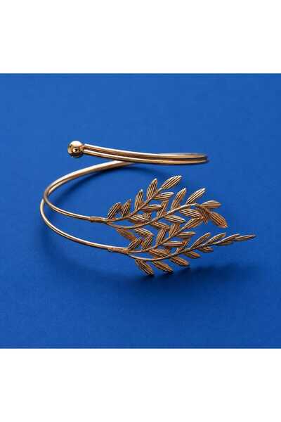 beyna aksesuar Gold Plated Leaf Bracelet, Gift for Lover, Gift for Mother