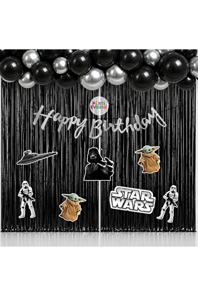 Parti Evreni Star Wars Temalı Arka Fon Süsleme Seti 1 Metre