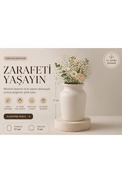 Velorahomee Modern Minimalist ve Sade Seramik Vazo | Evinize Doğal Zarafet