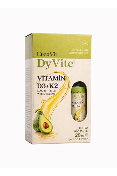 Creavit DyVite D3 K2 Vitamini 20 ml - Avokado Yağlı & Limon Aromalı (1000 IU ...
