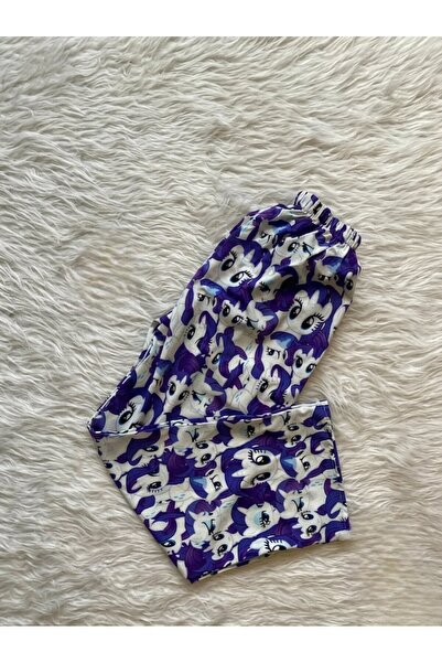 8line Mor My Little Pony Rarity Desenli Şık Alt Pijama