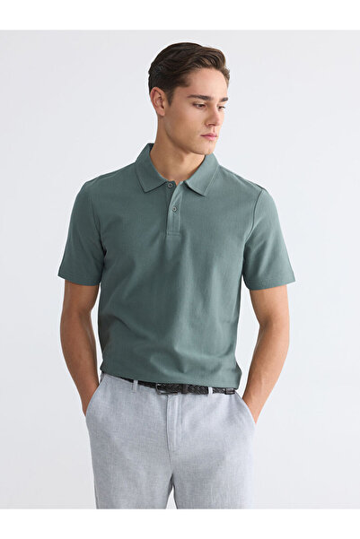 LC Waikiki Rmz Gi̇yi̇m Farkiyla Devrik Roba Yaka 100% Cotton Men's T-Shirt