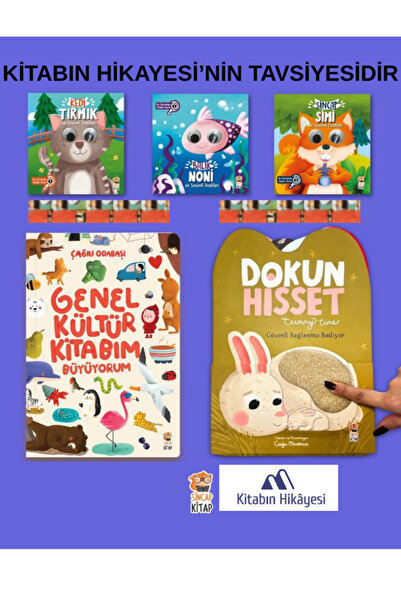 Sincap Kitap Genel Kültür Kitabım-Büyüyorum, Dokun Hisset Tummy Time, Kedi Tı...