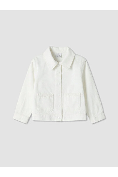 LC Waikiki Ozmarka New Season Shirt Collar Girls Gabardine Jacket
