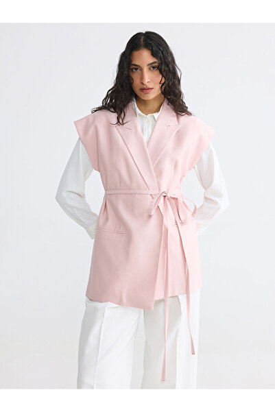 LC Waikiki Lcw Modest Pink Belted Women's Classic Vest