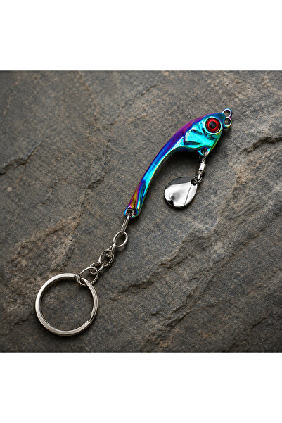 Megsaydin Mini Metal Jig Anahtarlık – Rainbow Spinner Tasarım