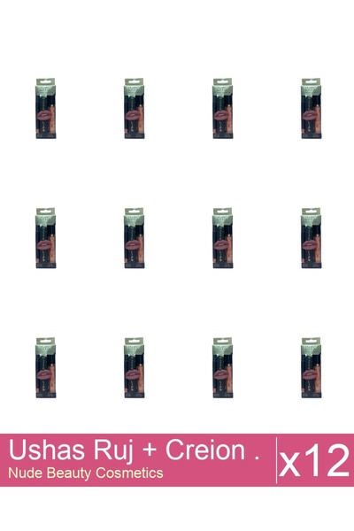 Makeup Set 12x Ushas Lipstick + Pencil. No. 17