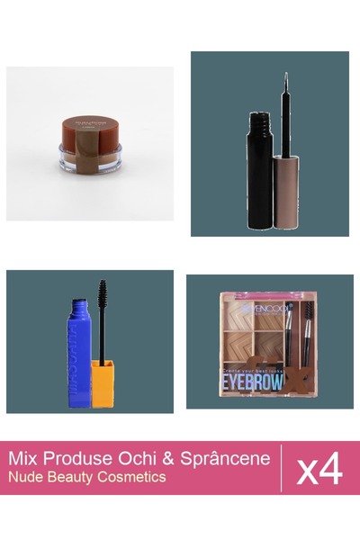 Makeup Set Mix 4 produse Rimel Sprancene: Rimel Ushas , Negru, Tus / Lipici m...