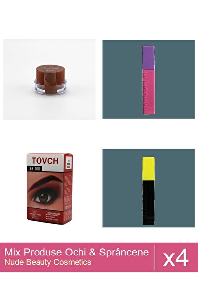 Makeup Set Mix 4 produse Rimel Sprancene: Rimel Ushas , Negru, Vopsea sprance...