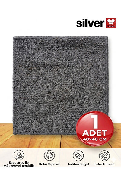 Silver 1 Adet Set Mikrofiber Mutfak Kurulama Bezi 40x40 cm - Leke Tutmaz ve S...