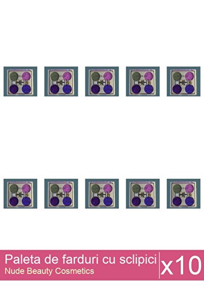 Makeup Set of 10x Glitter Eyeshadow Palette, Scanlon, No. 3