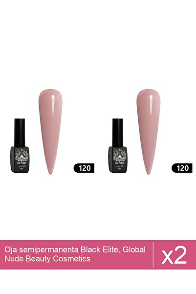 Makeup Set 2x Oja semipermanenta Black Elite, Global Fashion 8 ml,120