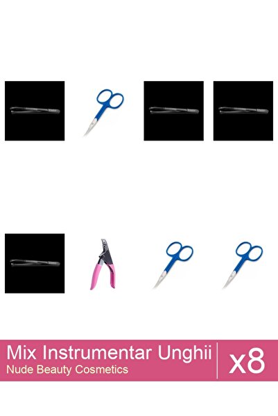 Makeup Set Mix 8 produse Forfecute: Penseta profesionala neagra subtire - One...
