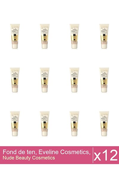 Makeup Set 12x Fond de ten, Eveline Cosmetics, Satin Matt, 103 , 30 ml