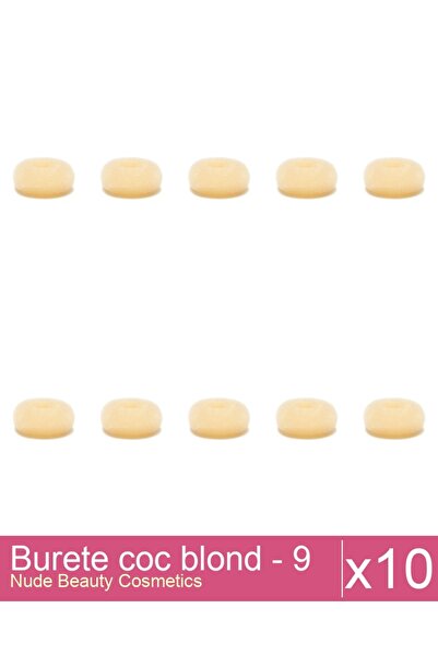 Makeup Set of 10x Blonde bun sponge - 9 cm diameter