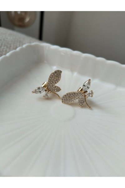 XUPING JEWELRY Xuping Jewelry Butterfly Stone Detailed Earrings