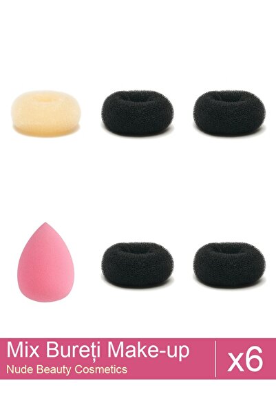 Makeup Set Mix 6 produse Bureti: Burete coc blond - 7 cm diametru, Burete coc...