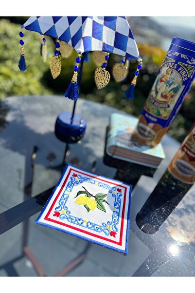 Merve Kaymakcı San di Monte Limon Nakışlı Sunum Peçetesi