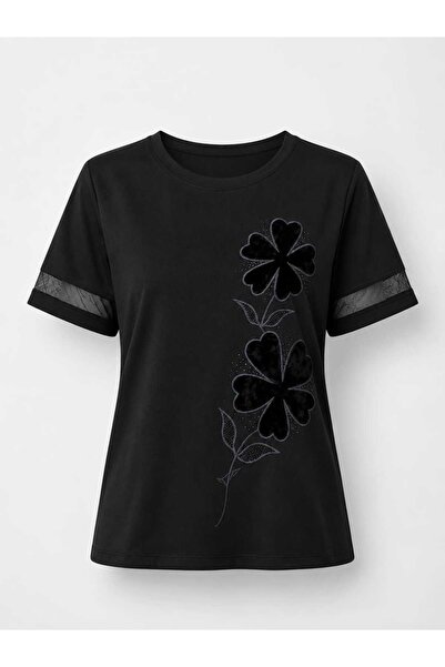 Daphnem Collection Çiçek Nakış Ve Boncuk İşlemeli Bluz