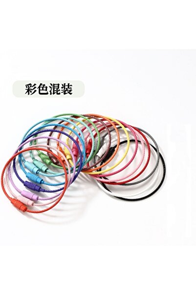 Choice9 10pcs Color mixing 5/10PCS Colorful Stainless Steel Wire Keychain Cab...