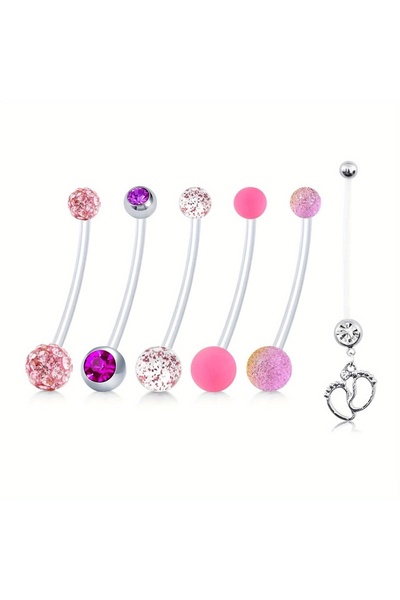 Choice1 Straight Barbell Surface and Dermal 1.6x38mm Navel & Bell Button Ring...