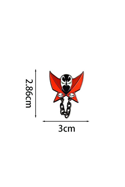 Choice Red Cute Spawn Enamel Brooch Skull Red Cape Chain Lapel Pin Comic Char...