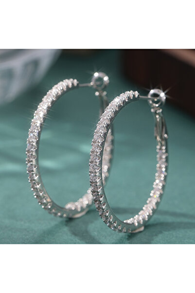 Choice Clear T837 Fashion Hiphop Style Synthetic Zirconia Round Hoop Earrings...