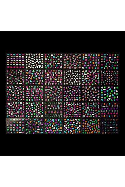 Choice 30 sheets 30 Sheets 3D Neon Nail Stickers Glow in the Dark Glittery Gl...