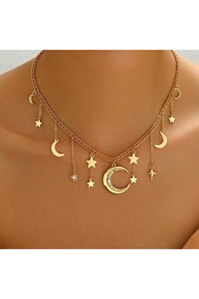 Choice YC4782-1 قلادة نسائية عصرية كلاسيكية بسلسلة ذهبية اللون وقلادة على شكل...