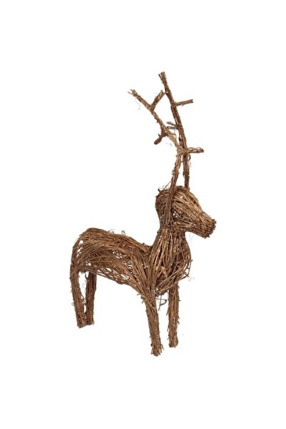 Goliat Figurină decorativă ren din ratan, 40x21cm, maro