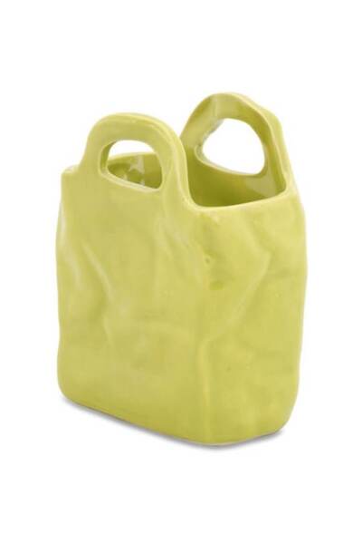 Goliat vază decorativă, verde, 12.5x10x6cm, cu suporturi antiderapante