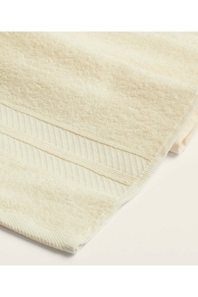 Koza Home Likya 100% Cotton Bordered Cream 2-Piece Dowry Towel Set 1007 70X140