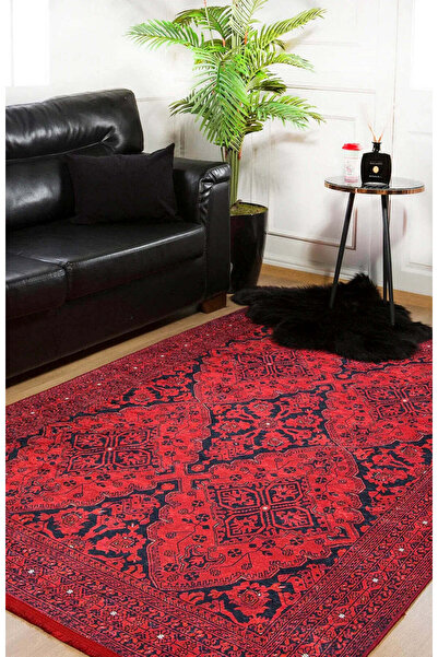 halinet Halı.Net Red Classic Washable Non-Slip Living Room Carpet Haln-Hln925