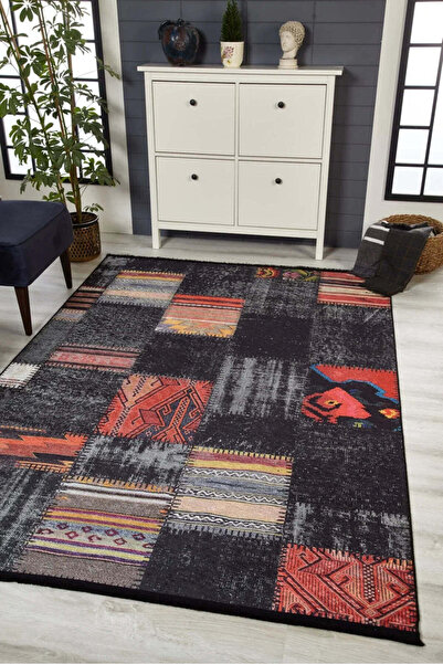 halinet Halı.Net Gray Modern Washable Non-Slip Living Room Carpet Haln-Hln1956