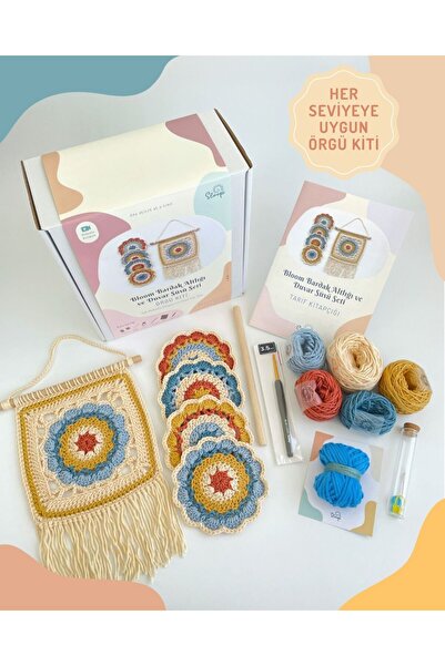 Sloop Bloom Bardak Altlığı ve Duvar Süsü Seti Örgü Kiti