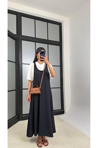 GAUS CO Navy Blue Twst Model Dress Tshirt Double Set Gaus-01442