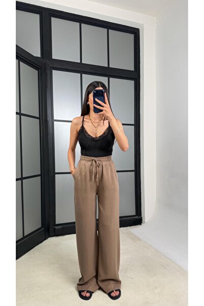 GAUS CO بنطلون دينيم تينسل بخصر مطاطي من ماركة مينزون GAUS-01474