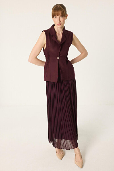 Touché Privé Pleated Skirt Vest Detailed Jile Dress