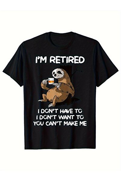 YIO YIO تي شيرت رجالي مطبوع عليه "I'm Retired" مصنوع من القطن بنسبة 100%