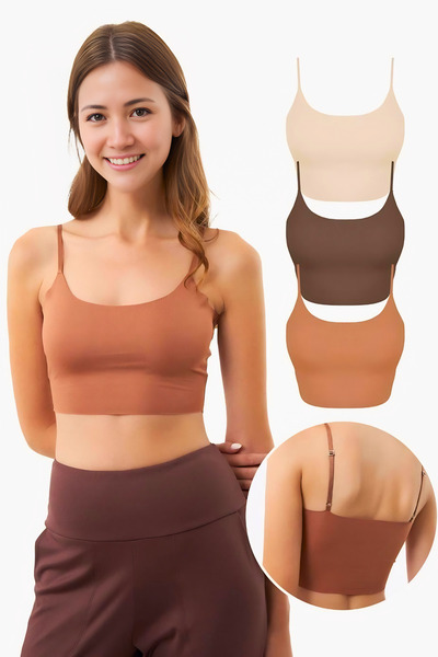 Homay 3-Piece Laser Cut Lycra Crop Bustier Set