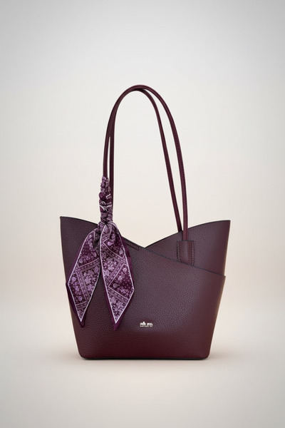 LYRA Bags & Accessories حقيبة كتف وحقيبة يد كلاسيكية أنيقة بلون بورجوندي يومي...