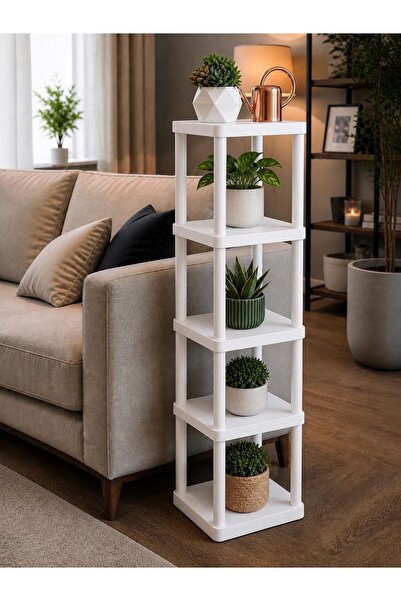 CasaNovi Sakura 5 Katlı Çiçeklik Saksılık Beyaz
