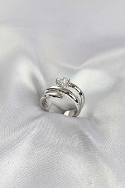 Inure Jewelry Brass Silver Color Spiral Snake Model Women's Ring