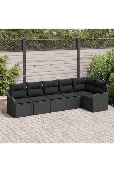 vidaxl Set de canapele pentru gradina Negru poliratan