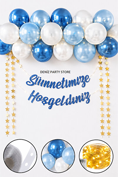 Deniz Party Store Sünnetimize Hoşgeldiniz Peri Ledli Zincir Balon Set
