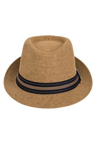 SHOPIENS Dark Color Hat with Perforated Pattern & Blue Ribbon for Men